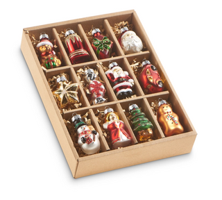 2" Box of Traditional Christmas Ornaments
