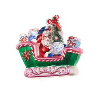 4.5" Chinoiserie Sleigh Ride Ornament