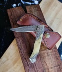 Damascus Steel Camel Bone Folding Knife by Titan TC-071