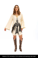 Allie Falcon Relic Fringed Mini Dress