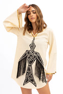 Allie Falcon Relic Fringed Mini Dress