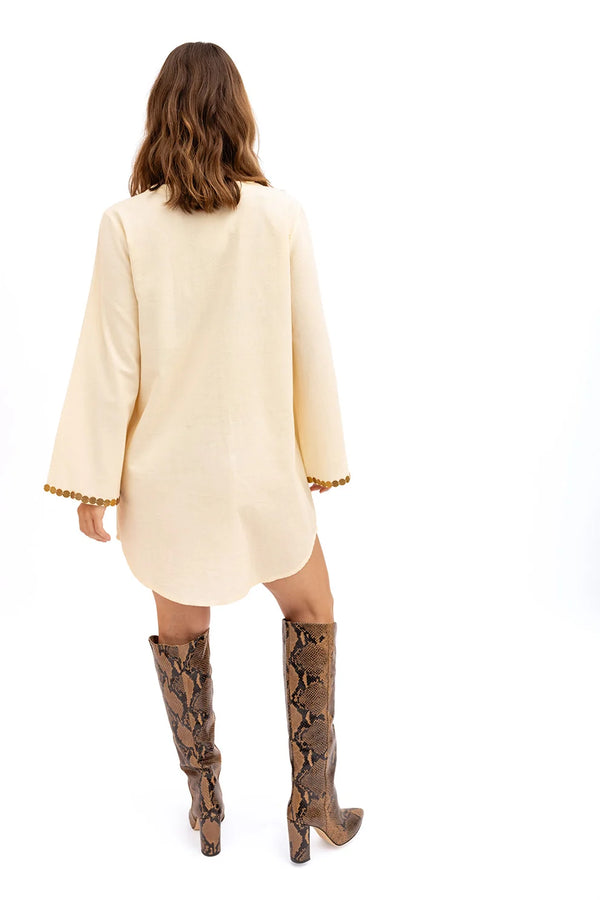 Allie Falcon Relic Fringed Mini Dress