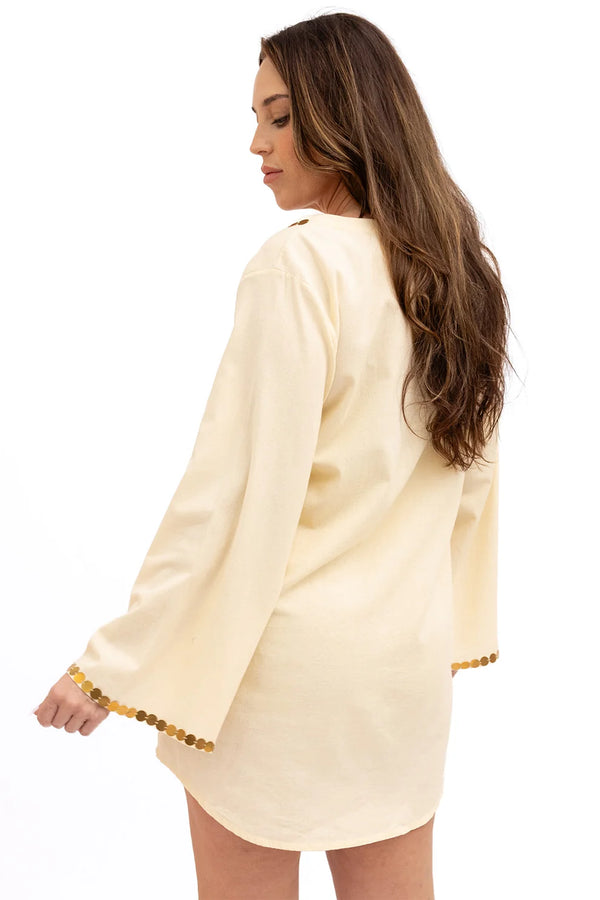 Allie Falcon Relic Fringed Mini Dress