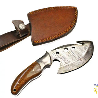Damascus Steel EDC Skinner Knife with Micarta Handle by Titan TD-025