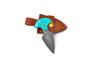 Turquoise Knife – Damascus Steel