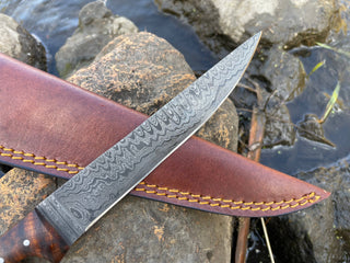 BONNING AND FLAYING KNIFE WITH HIGH CARBON LADDER DAMASCUS