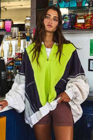 Color Block Zip up jacket