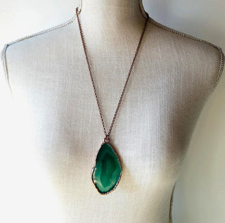 Copper Agate Necklace- Green