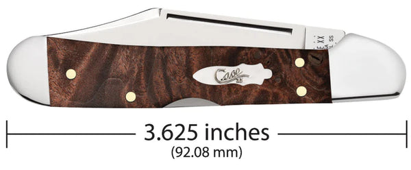 Case® - Smooth Brown Maple Burl Wood Mini Copperlock #64067