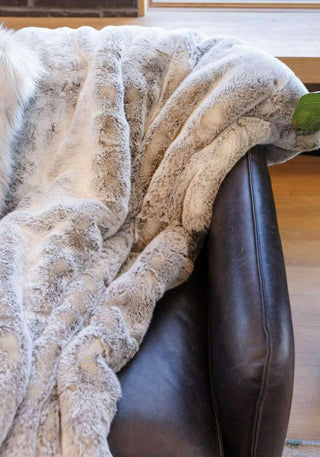 Couture Collection Sterling Mink Faux Fur Throws