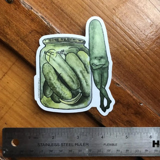 Pickle Jar Vinyl Sticker | One of A Kind Watercolor Food Art