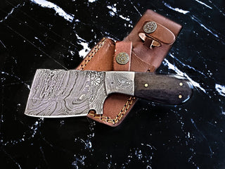 Edc Mini Cleaver/ Handmade Damascus Steel/ Bushcraft Knife/