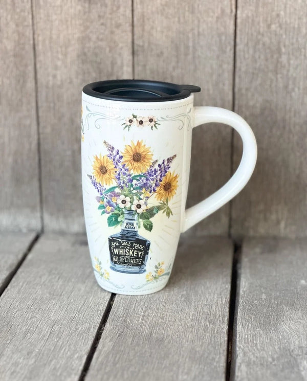 She Was Made Of Whiskey & Wildflowers - Ceramic Tumbler