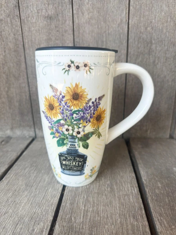 She Was Made Of Whiskey & Wildflowers - Ceramic Tumbler