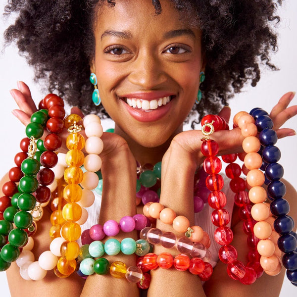 Ink + Alloy Iris Large Resin Bead Necklace