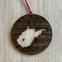 West Virginia Wooden Ornament