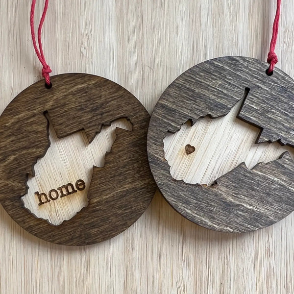 West Virginia Wooden Ornament