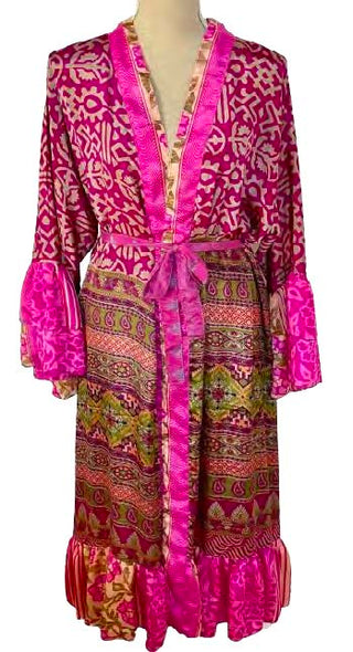 Silk Kimono Kantha style - Reversible - Long