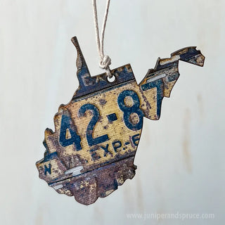 West Virginia Vintage License Plate Ornament