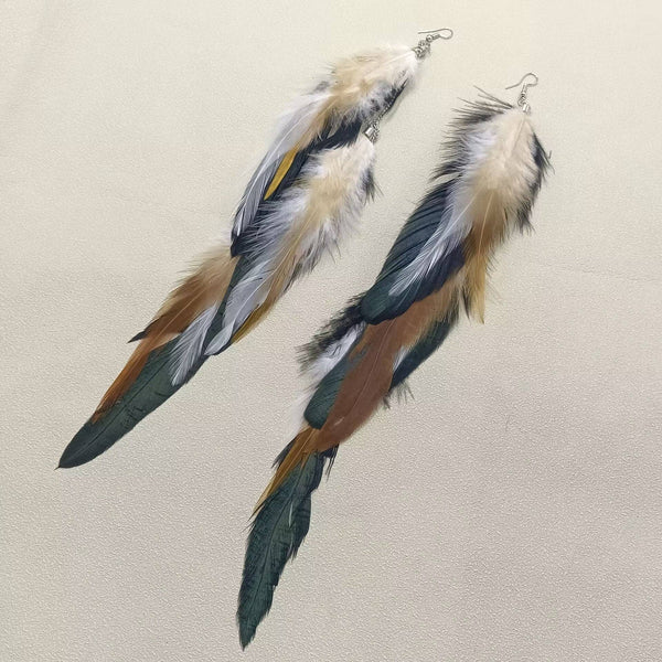 Longer Feather Dangle Earrings