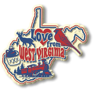 "Love from West Virginia" Vintage State Magnet