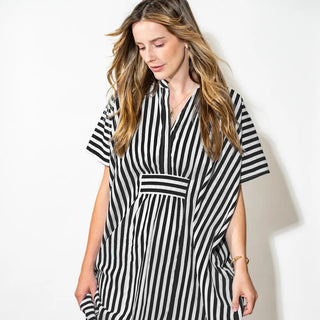 Buy black-and-white Margot Stripe Kaftan