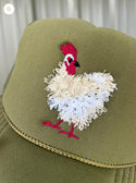 Mother Clucker Fluffy Chicken Embroidered Olive Otto Hat