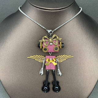 Handmade Punk Robot Necklace