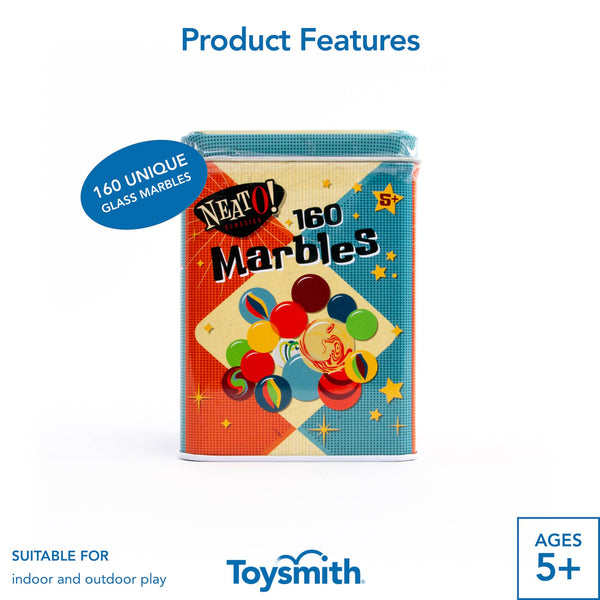 Neato! Retro Classic Marbles in A Tin Box