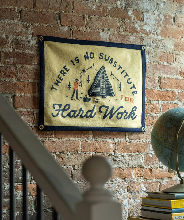 There Is No Substitute For Hard Work Camp Flag