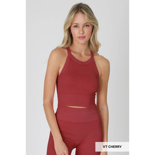 Vintage High Neck Crop Top