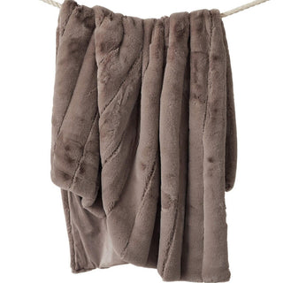 Latte Faux Fur Posh Throw