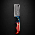 Patriotic Damascus Steel Fixed Blade Cleaver by Titan TK-528