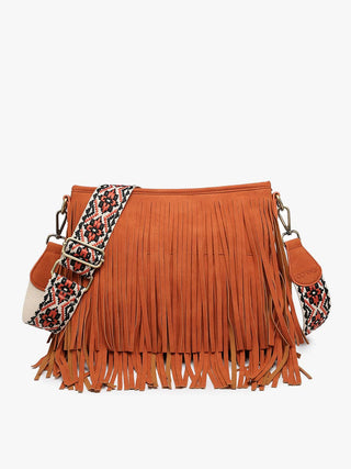 Sadie Suede Fringe Crossbody w/ Guitar Strap
