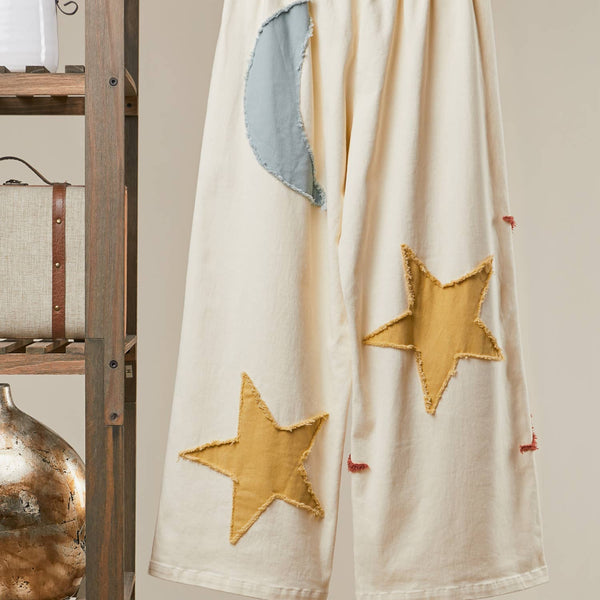 Sun Moon Star Patch Wide Pants