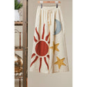 Sun Moon Star Patch Wide Pants