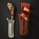 Fossil "Amber Hive" Damascus Bull Cowboy Cutter by Titan TK-513
