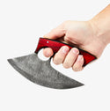 Custom Alaskan Ulu Style Blade, Perfect For Outdoors and Indoor Use, Diamond Wood (Red and Black)