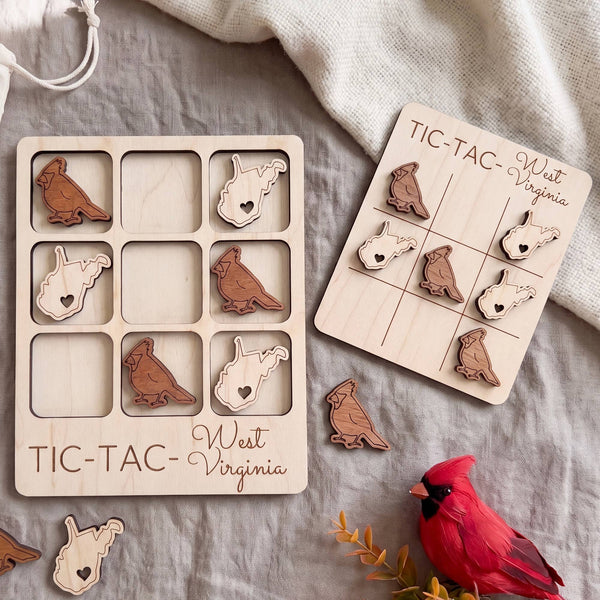 Birch House Wooden Tic Tac Toe Game