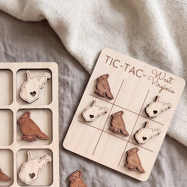 Birch House Wooden Tic Tac Toe Game