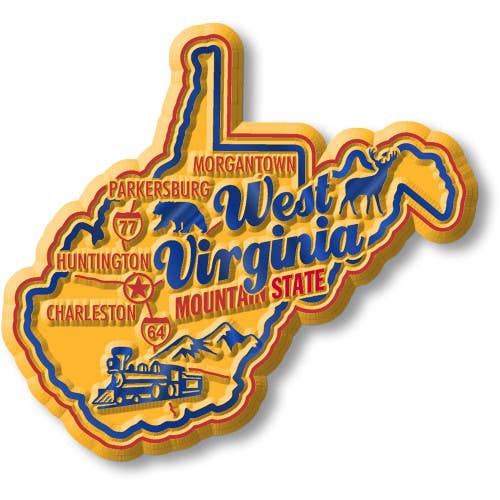 West Virginia Premium State Magnet Made in USA