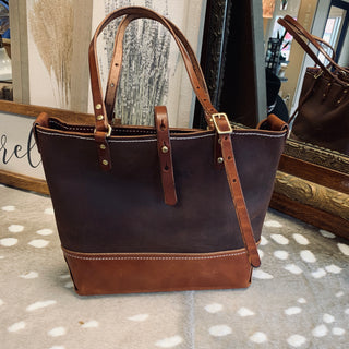 Buy brown-with-honey-bottom Handmade Leather Handbag (Purse)