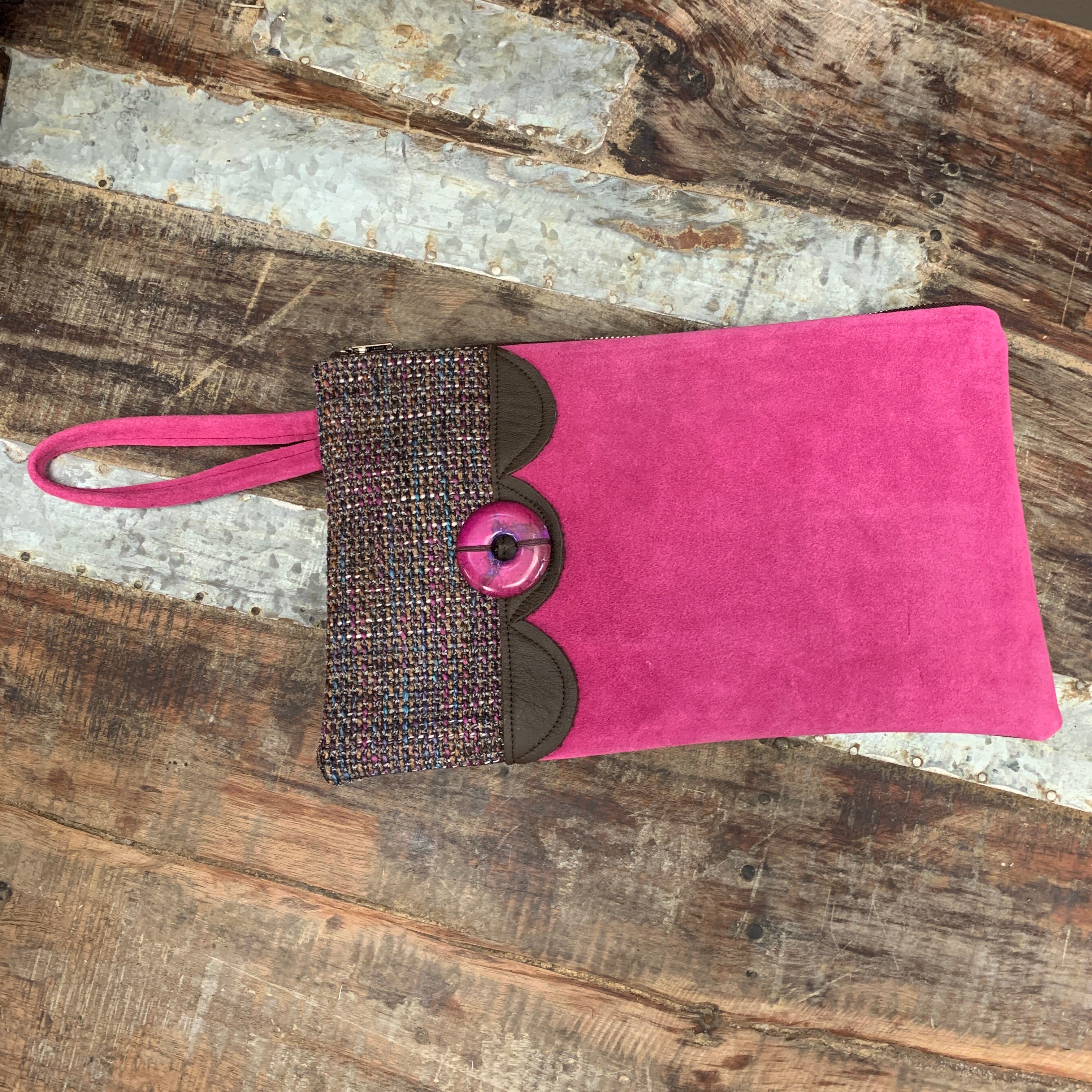 Julie Fine Designs Handmade Recycled Leather and Fabric Wristlets Barnwood Living