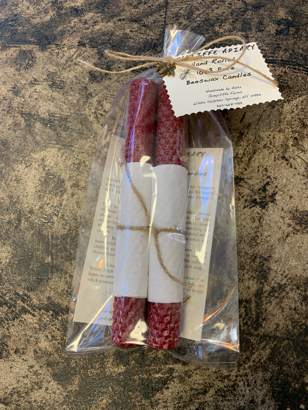 Locally Made Beeswax Candles - Multiple Colors Available!