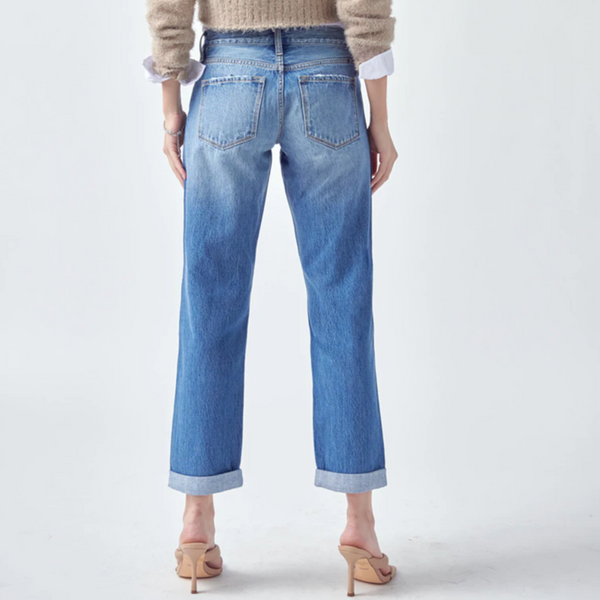 Kancan - Zyra Mid- Rise Boyfriend Paint Splatter Jeans