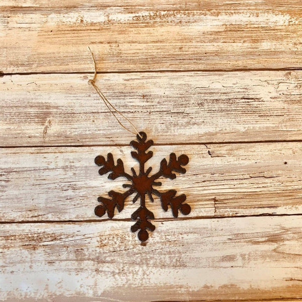 Snowflake Lodge Rustic Iron  Ornament