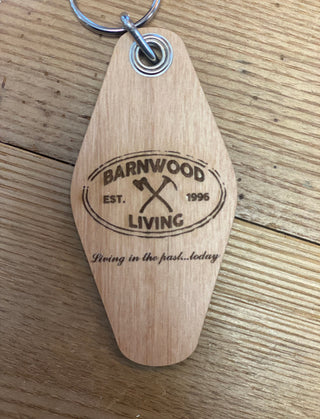 Retro Wood Engraved keychain